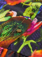 Bright All-Over Printed Tropical Short Sleeves Tiered Dress - Image 4 of 5