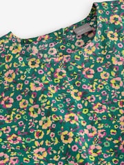 Green All Over Print Tiered Short Sleeves Dress - Image 2 of 3
