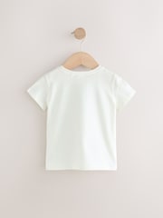 White 100% Cotton Sequin Crown Short Sleeve T-Shirt - Image 3 of 5