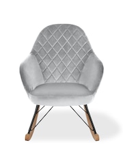 Little Seeds Grey Monarch Hill Dahlia Velvet Rocking Nursing Chair - Image 2 of 6