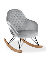 Little Seeds Grey Monarch Hill Dahlia Velvet Rocking Nursing Chair - Image 3 of 6