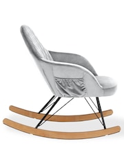 Little Seeds Grey Monarch Hill Dahlia Velvet Rocking Nursing Chair - Image 4 of 6