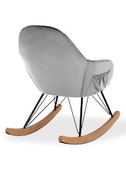 Little Seeds Grey Monarch Hill Dahlia Velvet Rocking Nursing Chair - Image 5 of 6