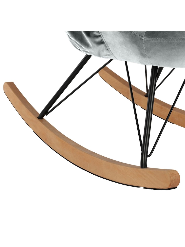 Little Seeds Grey Monarch Hill Dahlia Velvet Rocking Nursing Chair - Image 6 of 6