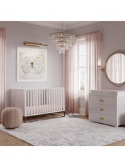 Little Seeds White and Gold Haven 3-in-1 Convertible Cot Bed - Image 1 of 6