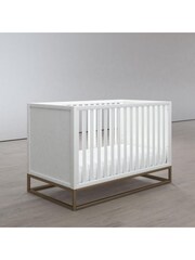 Little Seeds White and Gold Haven 3-in-1 Convertible Cot Bed - Image 3 of 6