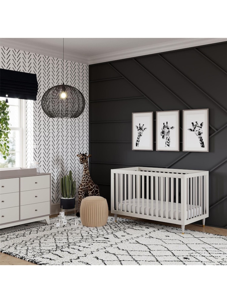 Little Seeds White Rowan Valley Flint 3-in-1 Convertible Cot Bed - Image 2 of 6