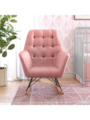 Little Seeds Rose Raven Velvet Nursery Rocking Nursing Chair - Image 2 of 6