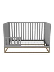Little Seeds Grey/Gold Haven 3-in-1 Convertible Cot Bed - Image 3 of 6