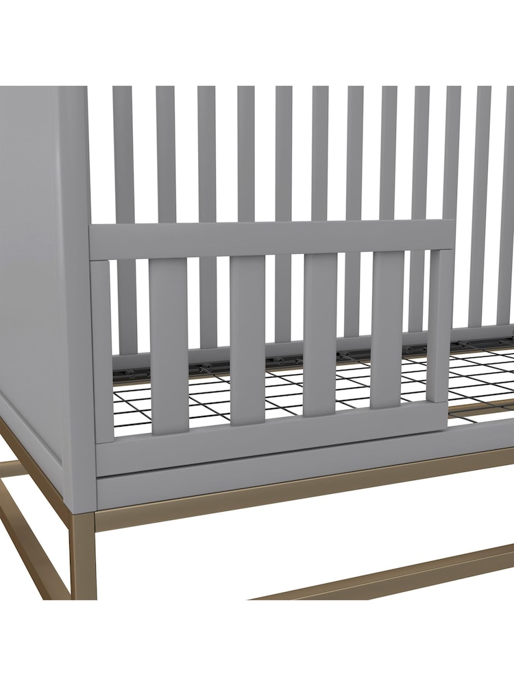 Little Seeds Grey/Gold Haven 3-in-1 Convertible Cot Bed - Image 6 of 6