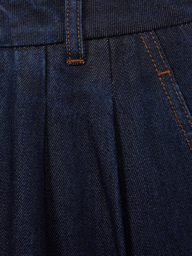 Reiss Indigo Raymond Double Pleat Wide Leg Jeans - Image 6 of 6