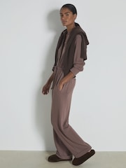 Reiss Chocolate Andrea Faux Fur Slippers - Image 2 of 5