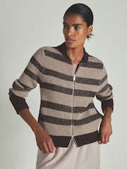 LES 100 CIEL Chocolate Reiss | Les 100 Ciels Wool and Cashmere Cardigan - Image 1 of 6