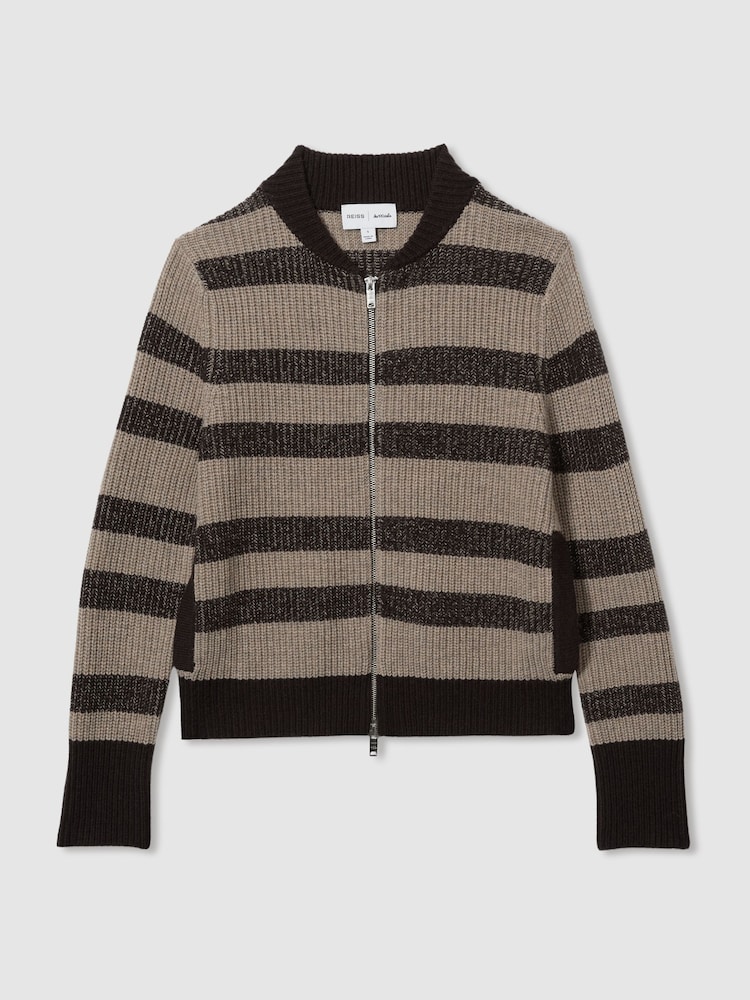 LES 100 CIEL Chocolate Reiss | Les 100 Ciels Wool and Cashmere Cardigan - Image 2 of 6