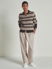 LES 100 CIEL Chocolate Reiss | Les 100 Ciels Wool and Cashmere Cardigan - Image 3 of 6