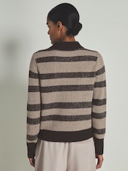 LES 100 CIEL Chocolate Reiss | Les 100 Ciels Wool and Cashmere Cardigan - Image 5 of 6