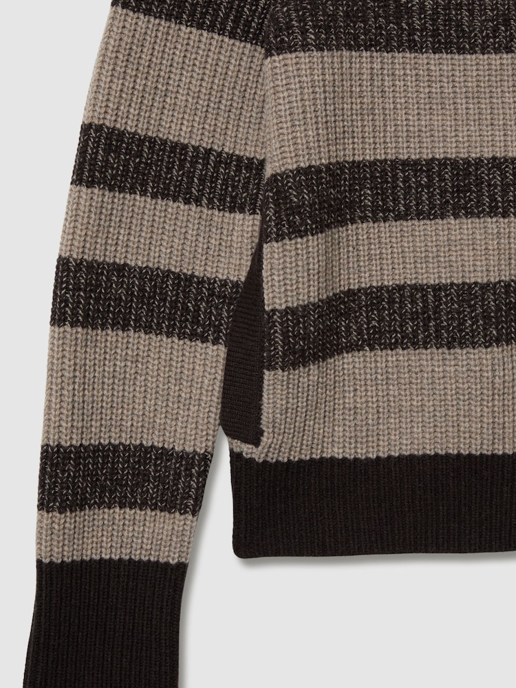 LES 100 CIEL Chocolate Reiss | Les 100 Ciels Wool and Cashmere Cardigan - Image 6 of 6