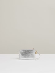 Reiss Silver Gloria Leather Coin Purse - Image 1 of 3