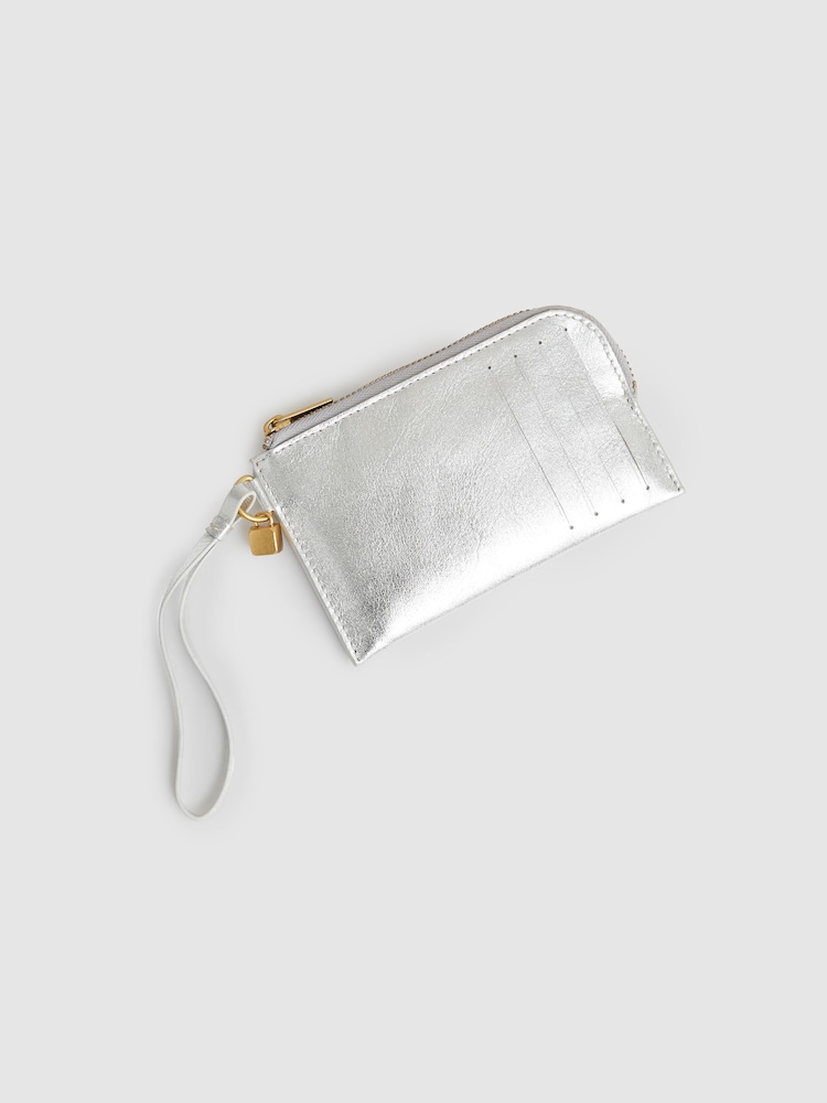 Reiss Silver Gloria Leather Coin Purse - Image 2 of 3