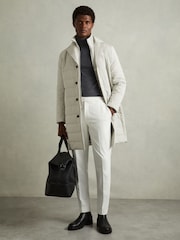 Reiss Stone Patrick Longline Quilted-Shell Coat with Inner Gilet - Image 1 of 6