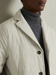 Reiss Stone Patrick Longline Quilted-Shell Coat with Inner Gilet - Image 4 of 6
