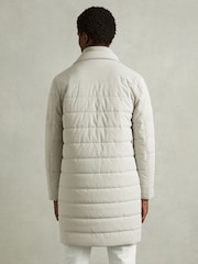 Reiss Stone Patrick Longline Quilted-Shell Coat with Inner Gilet - Image 5 of 6