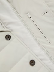 Reiss Stone Patrick Longline Quilted-Shell Coat with Inner Gilet - Image 6 of 6