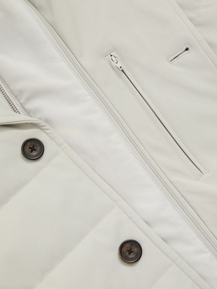 Reiss Stone Patrick Longline Quilted-Shell Coat with Inner Gilet - Image 6 of 6
