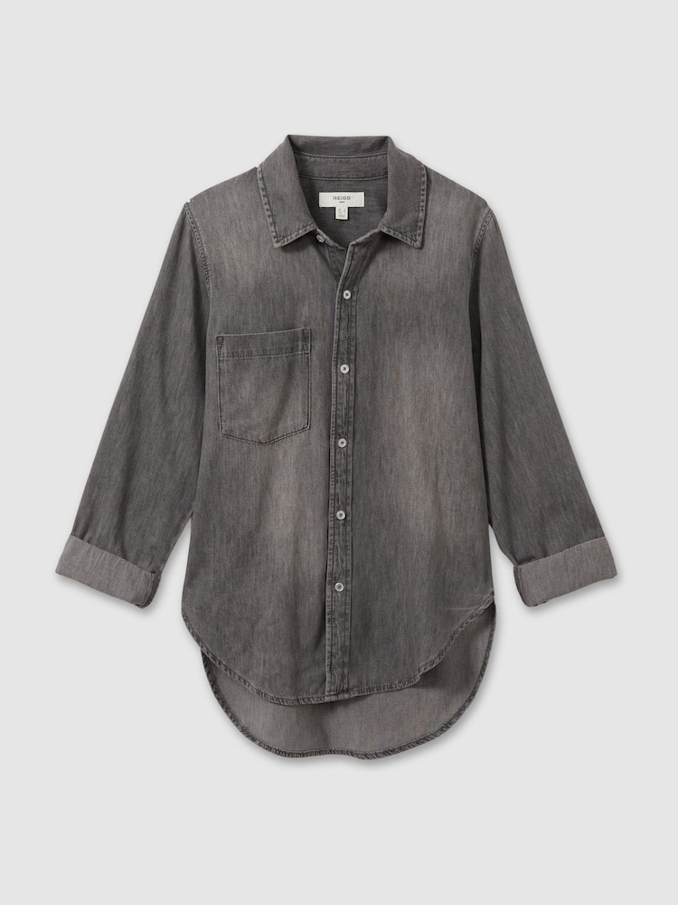 Reiss Grey Poppie Relaxed Denim Shirt - Image 2 of 6