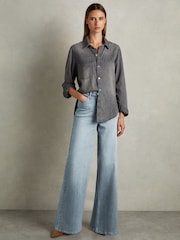 Reiss Grey Poppie Relaxed Denim Shirt - Image 3 of 6
