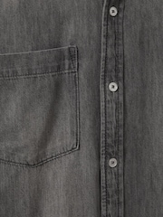 Reiss Grey Poppie Relaxed Denim Shirt - Image 6 of 6