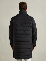 Reiss Navy Patrick Longline Quilted-Shell Coat with Inner Gilet - Image 5 of 6