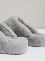 Reiss Grey Andrea Faux Fur Slippers - Image 4 of 4