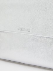 Reiss Silver Selena Leather Flap Crossbody Bag - Image 4 of 4