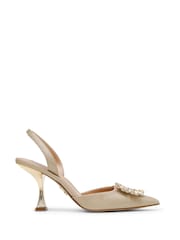 Steve Madden Gold Neala Slingback Shoes - Image 1 of 6