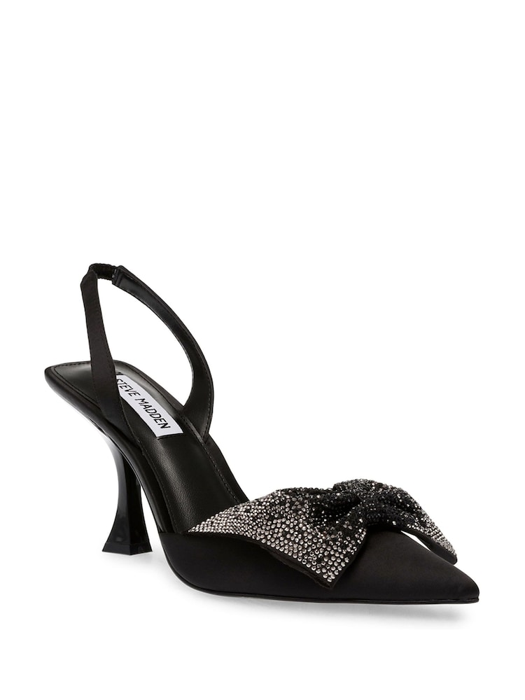 Steve Madden Niteowl Bow Slingback Black Shoes - Image 2 of 6