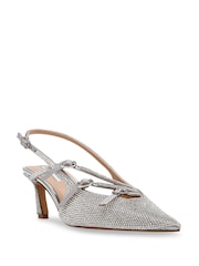 Steve Madden Silver Liana-R Crystal Slingback Shoes - Image 2 of 6
