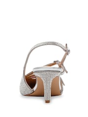 Steve Madden Silver Liana-R Crystal Slingback Shoes - Image 5 of 6