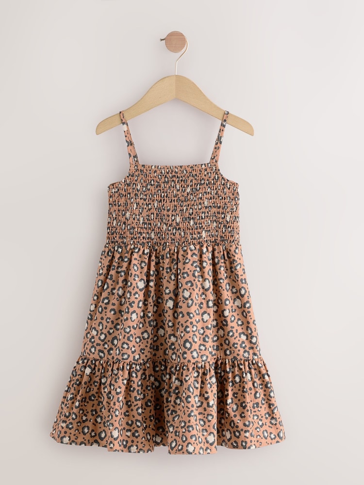 Stone Animal Print Shirred Maxi Dress - Image 1 of 3