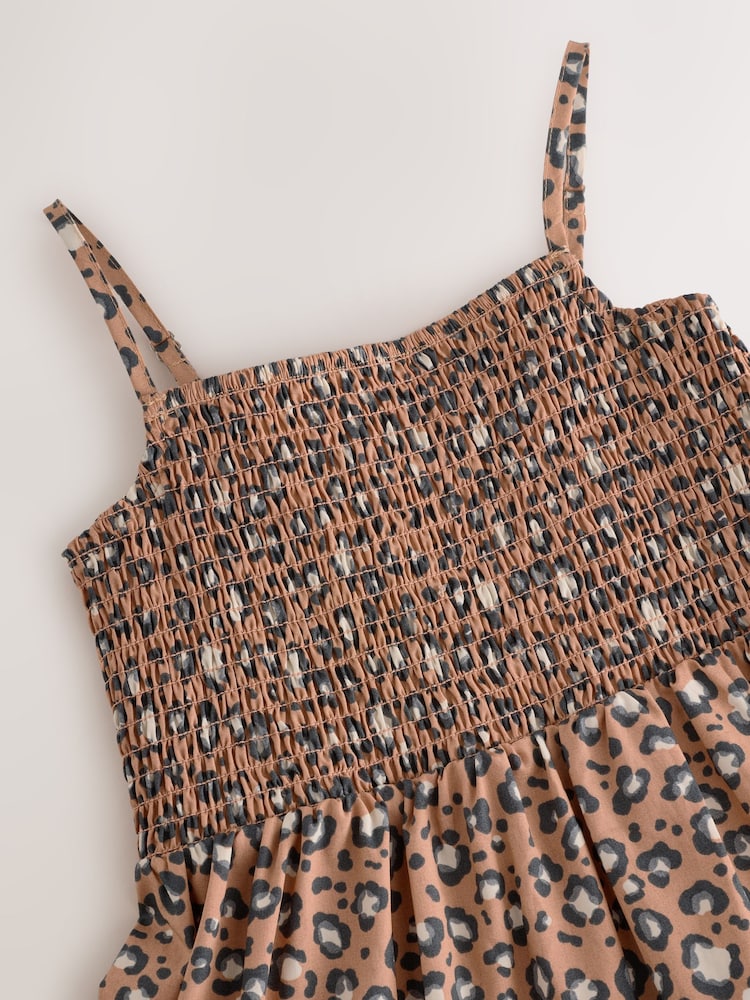 Stone Animal Print Shirred Maxi Dress - Image 2 of 3