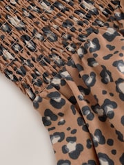 Stone Animal Print Shirred Maxi Dress - Image 3 of 3