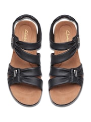 Clarks Black Standard Fit (D) Leather Kitly Ave Sandals - Image 1 of 7