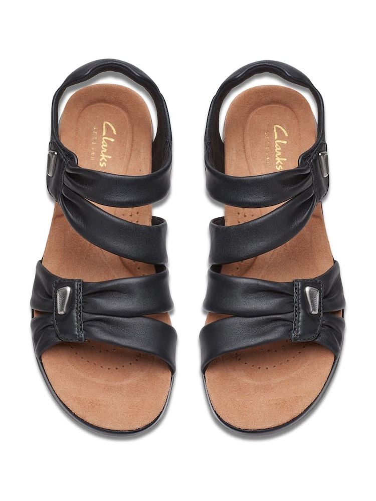 Clarks Black Standard Fit (D) Leather Kitly Ave Sandals - Image 1 of 7