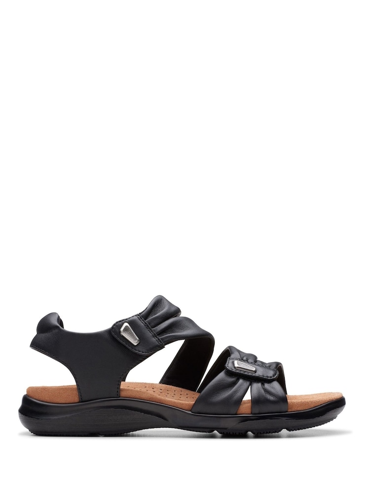 Clarks Black Standard Fit (D) Leather Kitly Ave Sandals - Image 2 of 7