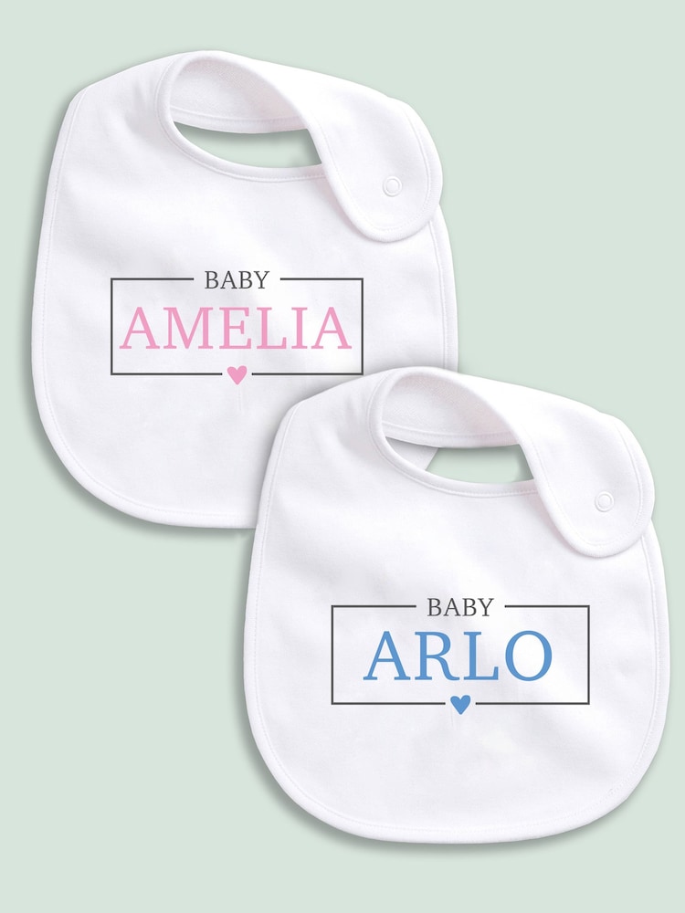 Personalised Name 100% Cotton Bib by Little Years - Image 1 of 3