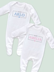 Personalised Name 100% Cotton Sleepsuit by Little Years - Image 1 of 3