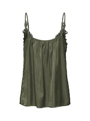 Cream Green Anna Singlet Thin Strap Lace Top - Image 2 of 2