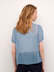 Cream Blue CRKinia Short Sleeves And Ruffles Blouse - Image 2 of 5