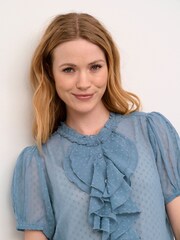 Cream Blue CRKinia Short Sleeves And Ruffles Blouse - Image 4 of 5