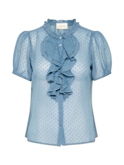 Cream Blue CRKinia Short Sleeves And Ruffles Blouse - Image 5 of 5